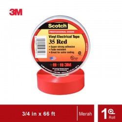 Isolasi Listrik 3M Scotch 35 Vinyl Electrical - Merah - (19mm x 20m)