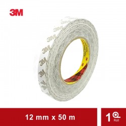 3M 9075i / 7385C Double Coated Tissue Tape, tebal: 0.085 mm, size: 12 mm x 50 m