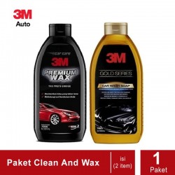 3M Paket Clean And Wax Pack - Car Wash Gold & Premium Wax- Harga Murah