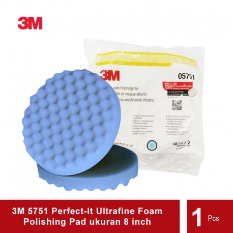 3M 5751 Perfect-It Ultrafine Foam Polishing Pad 8 in, Single Sided, Flat Back - u/ Proses Polishing Terbaik dg Harga Murah