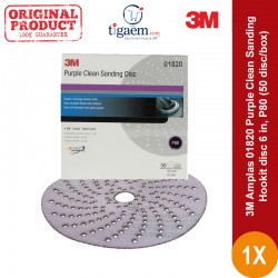 3M Amplas 01820 Purple Clean Sanding Hookit disc 6 in, P80 (50 disc/box) - Jual Kertas Amplas Kering Mobil dg Kualitas Terbaik