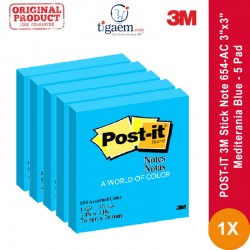 Jual POST-IT 3M Stick Note 654-AC 3"x3" Mediterania Blue - 5 Pad